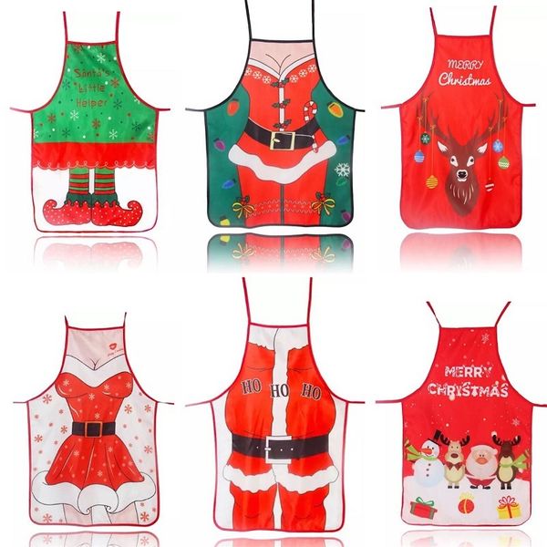 

новый взрослый рождество фартук санта lady printed мультфильм симпатичные кулинария фартук новогоднее украшение реквизит креатив