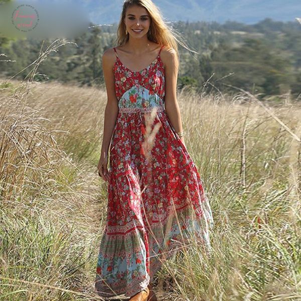 

casual boho dress women 2019 summer spaghetti strap beach dress v neck chiffon women maxi dresses long vestidos, Black;gray