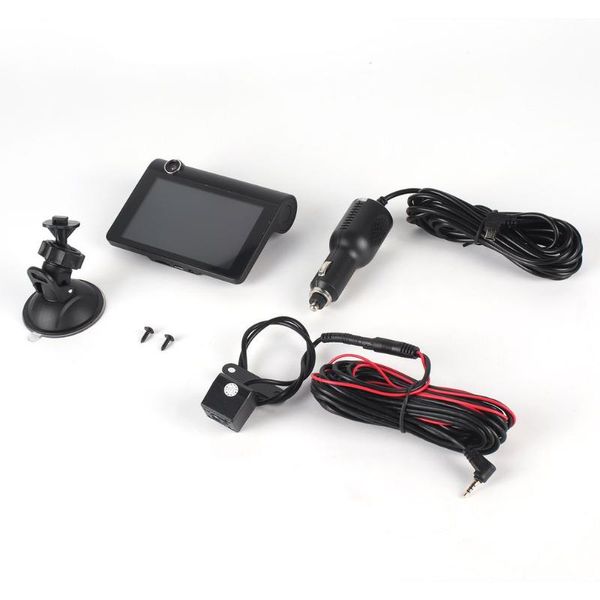 

4" full hd 1080p 170 wide view degree 3 lens car dvr dash cam built-in g-sensor recorder + motion detection rearview camera