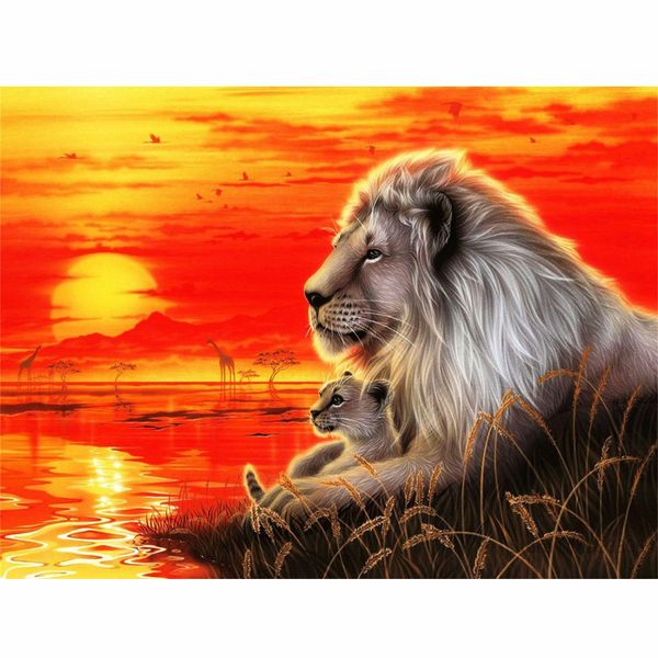 

chunxia framed diy painting by numbers lion acrylic painting modern picture home decor for living room 40x50cm ra3242