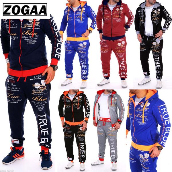 

zogaa new multicolor men's sports suit casual comfort sports suit men's jacket ropa hombre 2019 sweat suits men zipper, Gray