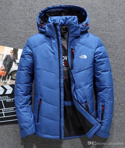 

new the brand men down jackets face cold winter down coats keep warm north island canada outdoor thicken coats outwear stone goose parkas, Black