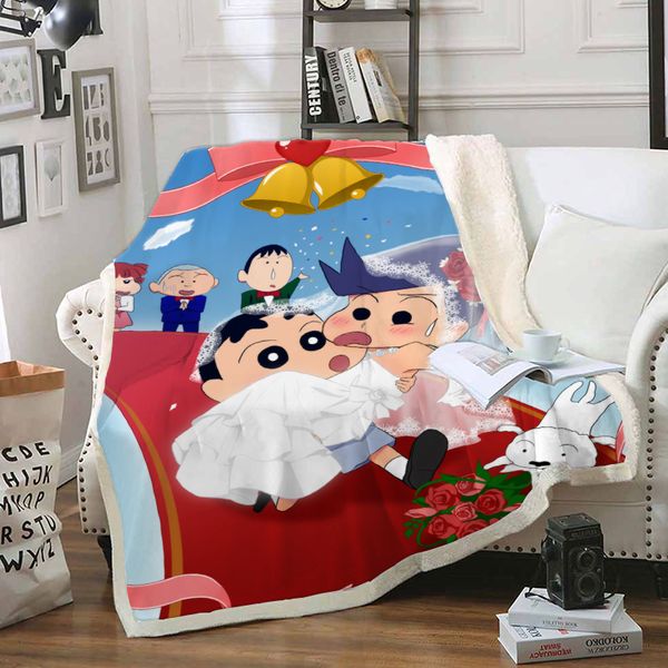 

аниме crayon shin-чан забавный персонаж одеяло 3d печать шерпа одеяло на кровати домашний текстиль сказочной style 06