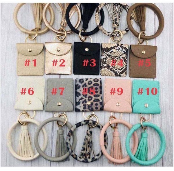

pu leather card case wrist keychain coin purse bracelet, Golden;silver