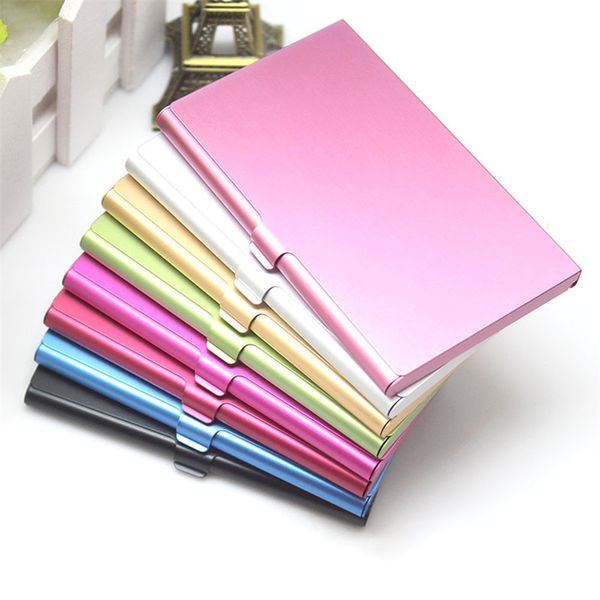 

8 colors aluminum business card holder card case business wallet cases for men or women metal slim thin card holders
