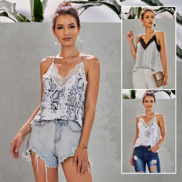 

womens designer lace camis ladys brand print camis women fashion casual lady daily clothing 2020 summer new style vintage, White