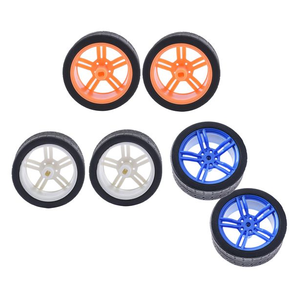 

6pcs smart car robot rubber tire зубчатое колесо tt motor car robot diy часть сада