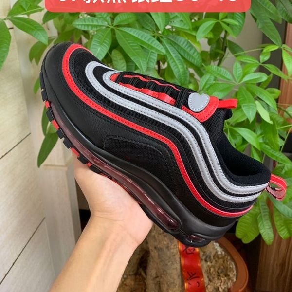 

97 black red silver 921826 014 black metallic silver red shoes womans mens trainers designer shoes men schoenen, White;red