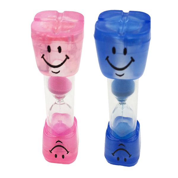 

2x 3 min sand timer clock decorative hourglass home decor blue pink gift 9cm