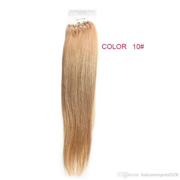 

горячие продажи микро петля черный наращивание волос бразильский шелковистые прямые волосы 1 г / strand 100 шт. / лот #16 #10#18#27 наращива