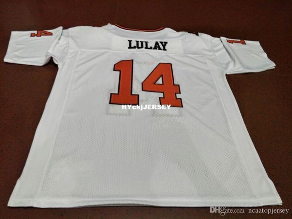 

men bc #14 travis lulay white orange college jersey or custom any name or number jersey ncaa, Black;red