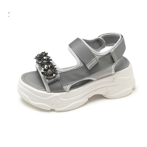 

summer new fashion shoes women leisure open-toed sandals cool comfortable platform shoes with artificial flowers size35-39, Black