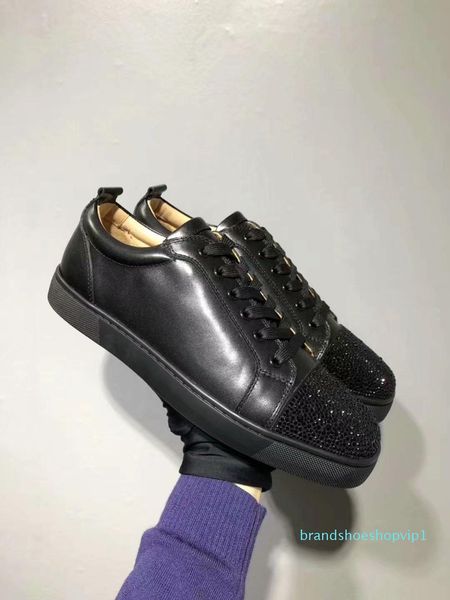 

new arrival mens women white/gold leathe spikes high red bottom sneakers,brand casual shoes 36-47 g8, Black