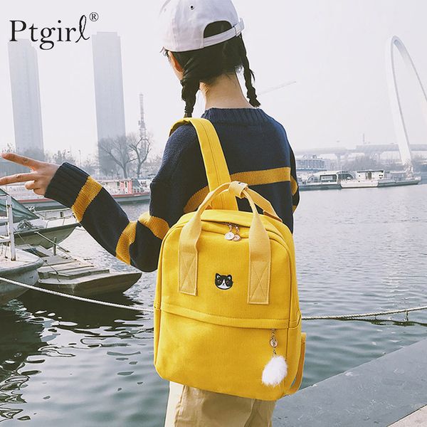 

preppy women backpack for school teenagers girl ptgirl canvas student backpack ladie canvas female bookbag mochila sac