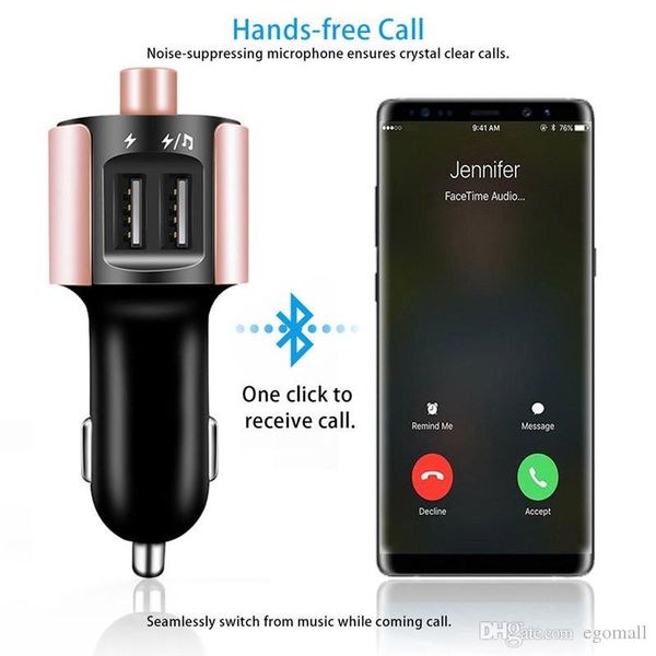 

car kit handswireless bluetooth fm transmitter lcd mp3 player usb charger 2.5a car accessories handsauto fm modulator