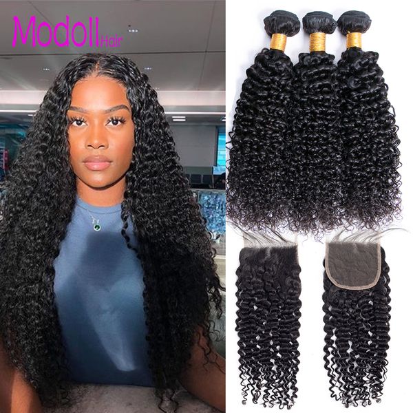 

brazilian kinky curly human hair bundles with closure curly remy human hair bundles with closure 3/4 bundles hair with closure, Black;brown