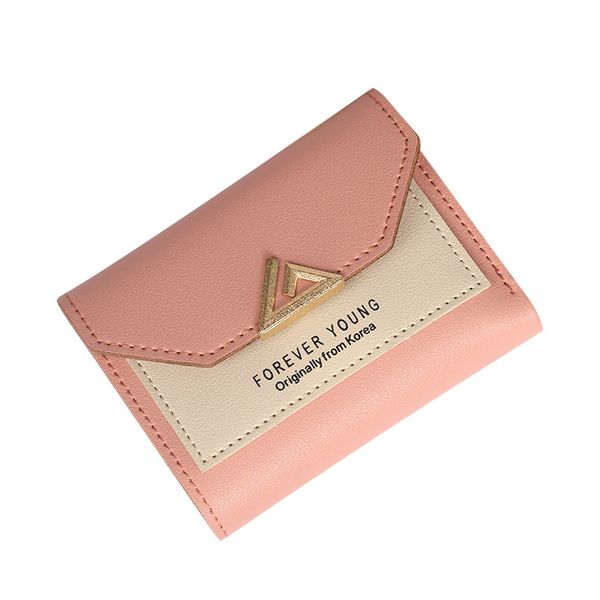 

2020 new fashion coin bag small wallet female short fold student cute mini wallet coin purse, Red;black