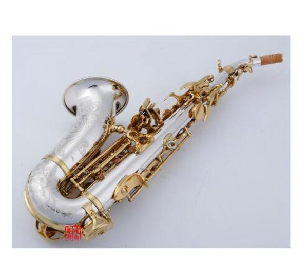 

buluke curved soprano saxophone 9937 nickel silver brass sax mouthpiece patches pads reeds bend neck