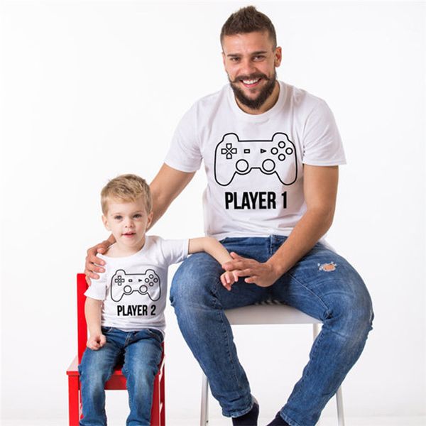 

Parent Clothing Game Machine Print Cute Tshirts Crew Neck Short Sleeve Fashion Casual Apparel White Homme Tees