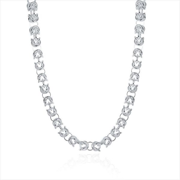 

new arrival plated sterling silver necklace 18inchs*7mm men's faucet to necklace dhsn060 sale 925 silver plate chains jewelry