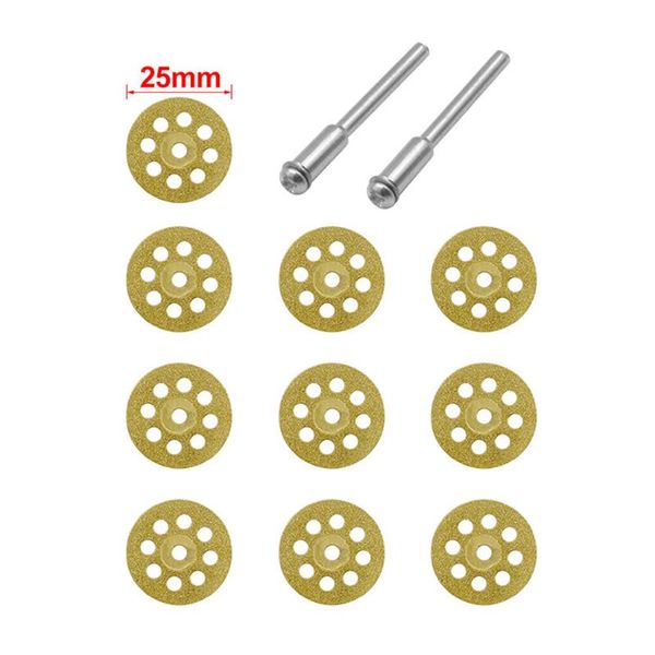 

10pcs 20/22/25/30mm mini diamond saw blade cutting discs +2pcs connecting shank