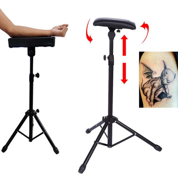 

new adjustable height tripod stand metal bracket tattoo arm leg rest sponge pad