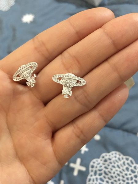 

2020 new arrival sputnik planet silver earrings ladies rhinestone orbit earrings jewelry gift to love girlfriend high-quality fast delivery, Golden;silver