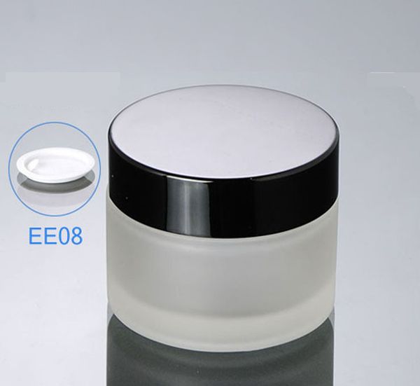 

- 300pcs/lot 50g(50ml) frosted glass cream jar,glass bottle with black lids, cosmetic container,cosmetic packaging