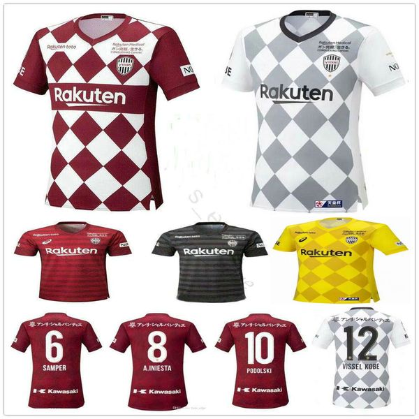 

2020 japan j1 league vissel soccer jersey david villa a.iniesta football shirts podolski samper uniform 20 21 camiseta de iniesta, Black;yellow