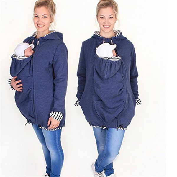 

daddy chen jacket carrier outwear baby holder materity carrier sweatshirts pregnant multifunction warm cotton kangaroo coat, White