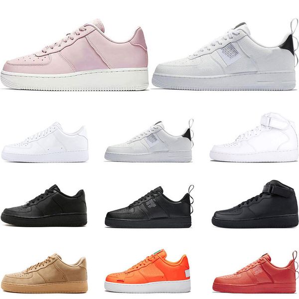 

2019 men 1 utility classic black white women casual shoes red skateboarding high low cut wheat trainer sports sneaker size eur 36-45, White;red