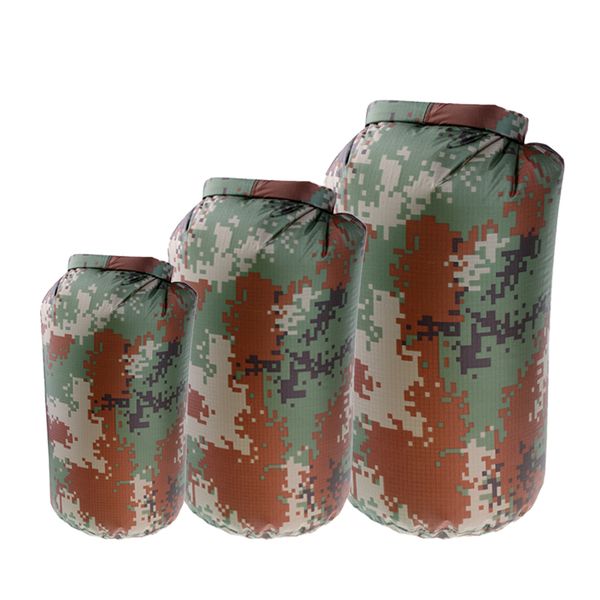 

set of 3 waterproof dry bags for kayak fishing swimming rafting digital camo