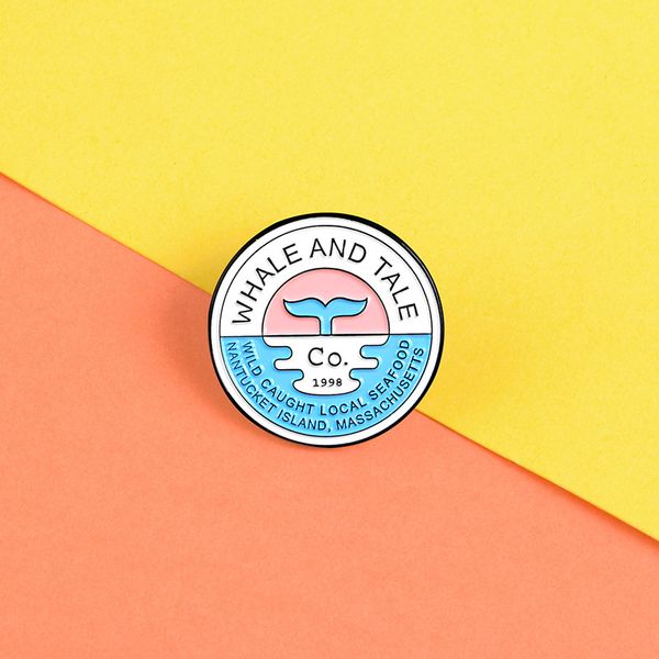 

whale brooch whale and tale fashion creative blue enamel for men women pins brooches jewelry badge creative, Gray