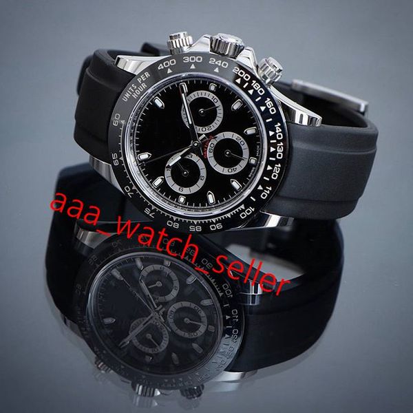 

3 styles mens fashion watches 116500 116519 black ceramic bezel rubber strap sapphire glass no chronograph luxury mens watches, Slivery;brown