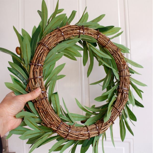 

door hanging decorati for wedding decor kerstkrans/artificial peace olive leaf wreath handcrafted garland ornaments branches