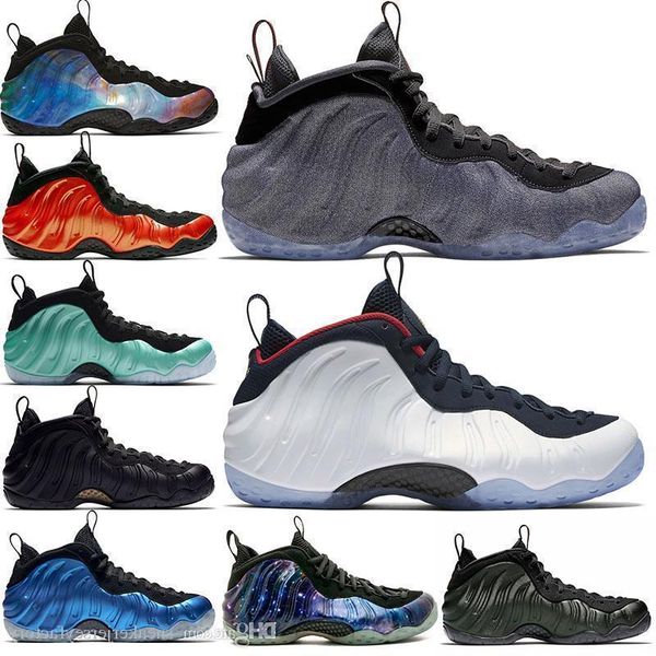 

penny hardaway foams one olympic denim habanero basketball shoes pro sequoia eggplant black metallic gold men 2019 authentic sneakers sports
