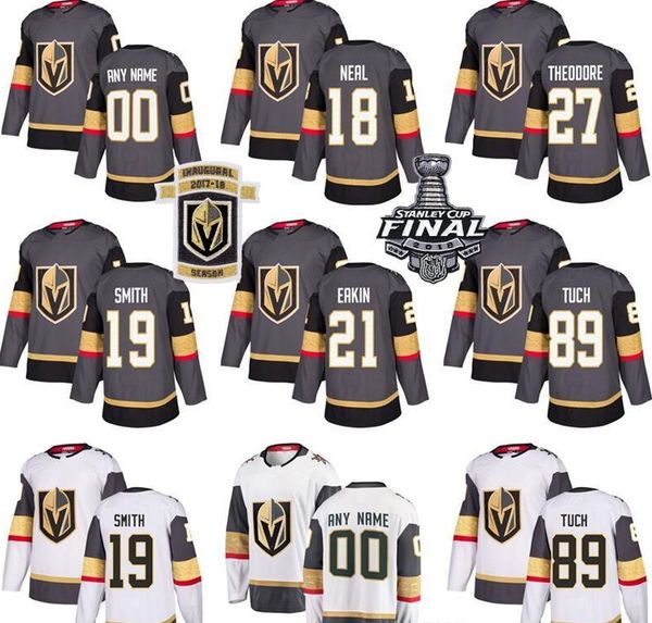 

vegas golden knights пользовательские хоккей трикотажные изделия наименование номер 19 райли смит 89 alex tuch 27 shea theodore 21 икин дети, Black;red