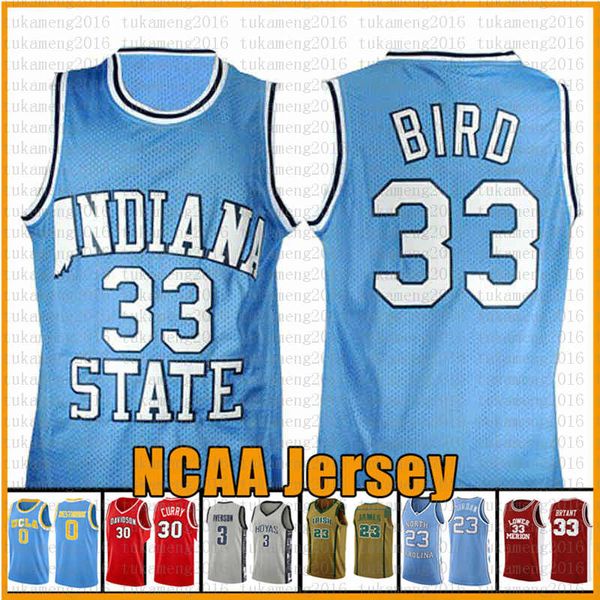 

ncaa indiana larry 33 bird kareem abdul-jabbar earvin johnson basketball jersey state university of michigan st. joseph's high school, Black