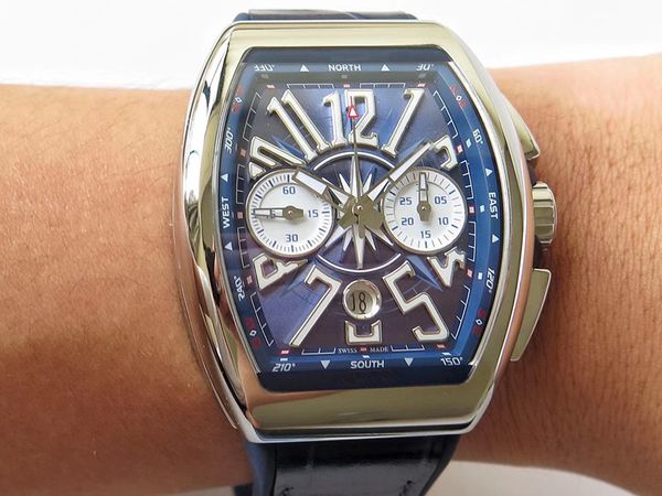 

новые роскошные часы мужчин синий яхта 7750 движение автоматическое перемещение 44x54mm 316 тонкой стальной движение часы дизайнерские часы, Slivery;brown