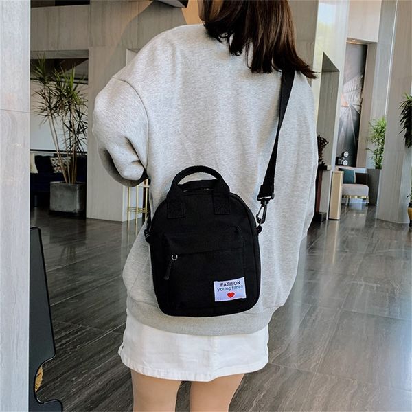 

women pure color canvas shoulder bag harajuku style solid color casual messenger small bag style shoulder bags sac a main #t1p