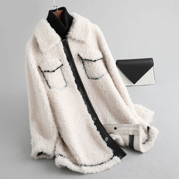 

пуди женщины зима натуральная шерсть меховое пальто короткая куртка пальто леди женский натуральный мех куртка a19063, Black