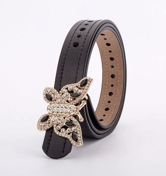 

2019 новый прибыть высокое качество дизайнер бизнес пояса из натуральной кожи мода горный хрусталь бабочка пряжки ремень пояса леди, Black;brown
