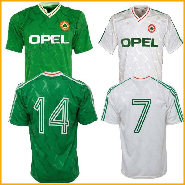 

1990 1992 ireland retro soccer jersey 1990 world cup ireland home classic jersey vintage irish sheedy size s-xxl football shirts, Black;yellow