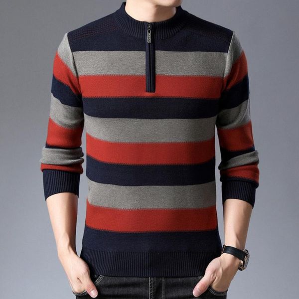 

mens knit sweater pullover basic o neck for autumn winter striped fashion casual bo25521226, White;black
