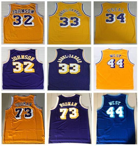 

wholesale quality embroidery vintage #73 dennis rodman jersey #34 oneal jersey #33 abdul jabbar jersey wilt chamberlain jerry 44# west, Gray;blue