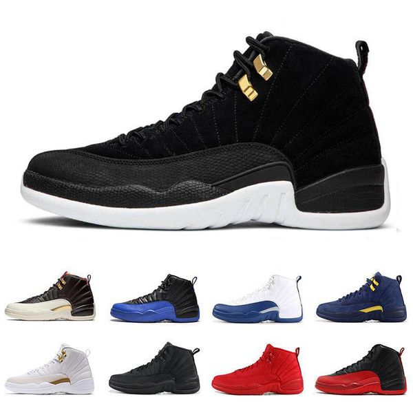

new 12s basketball shoes for men 12 reverse taxi game royal triple black gym red flu game gamma blue sports sneakers size 8-13