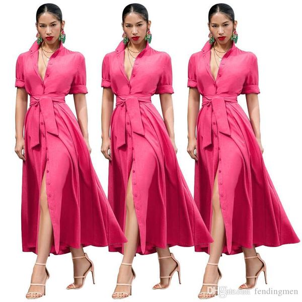 

summer designer women dress fashion solid color ribbon mid sleeve long dresses women dress, Black;gray