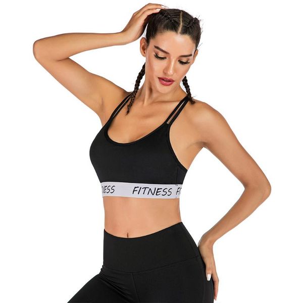 

fitness sports bra running fitness yoga bra women push up solid cross back yoga running gym training workout femme crop #c, White;red