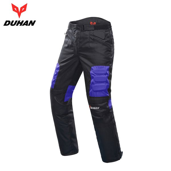 

duhan men windproof motorcycle pants motorbike hip protector moto pants armor trousers protective gear motocross ridig, Black;blue