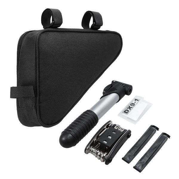 

16-in-1 multi bike bicycle repair tools mini pump screwdriver wrench portable cycling repair tool set with bike triangle bag